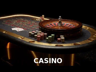 Bức ảnh sảnh casino 8XBET với bàn baccarat và roulette đang hoạt động cùng ánh đèn lung linh